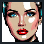 Pop Art Ai Serietidning Kvinna Ansikte Poster<br><div class="desc">Serietidningsstil pop art kvinna med glasliknande ansikte.</div>