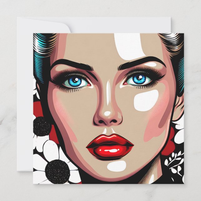 Pop Art Ai Serietidnings Kvinnans Ansikte (Framsida)