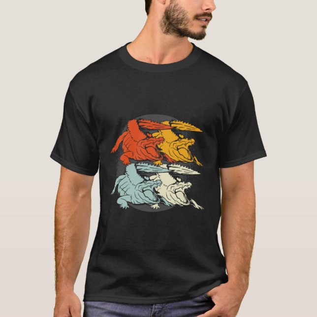 Pop Art Alligator Crokodile T Shirt (Framsida)