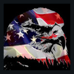 Pop Art American Flagga Eagle Leaeness Poster<br><div class="desc">Freedom & Courage Motivational Eagles Bilder - Fearsome Patriotic Eagle - Pop Art Syle American Eagle Landing Image - Sephia Brown Tones Watercolor Effect American Örn - Fearless American Örn: Flies American Eagle Bilder - örn är USA:s nationalfågel och symbol.</div>