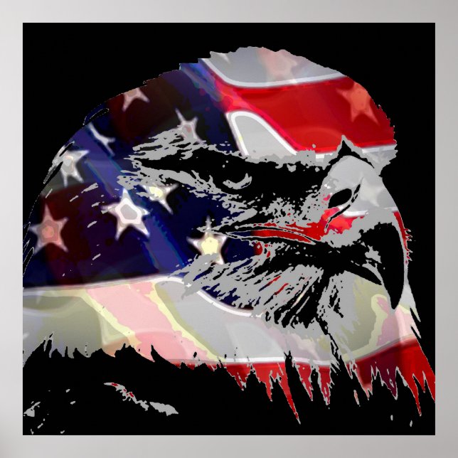 Pop Art American Flagga Eagle Leaeness Poster (Framsidan)