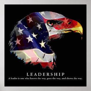 Pop Art American Flagga Eagle Leaeness Poster