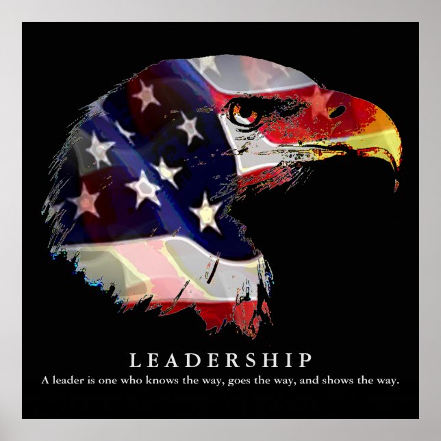 Pop Art American Flagga Eagle Leaeness Poster (Framsidan)