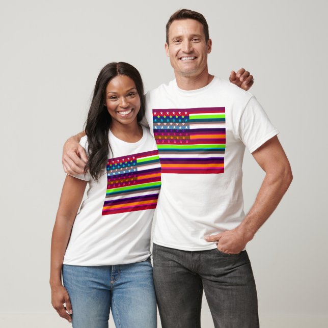 Pop Art American Flagga Tee Shirt (Unisex)