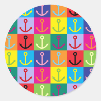 Pop Art Anchor Runt Klistermärke