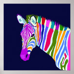 Pop Art Animal Poster<br><div class="desc">Colorful Zebra Poster</div>