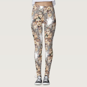 Pop Art Anime Mönster med Feminine Inslag Leggings