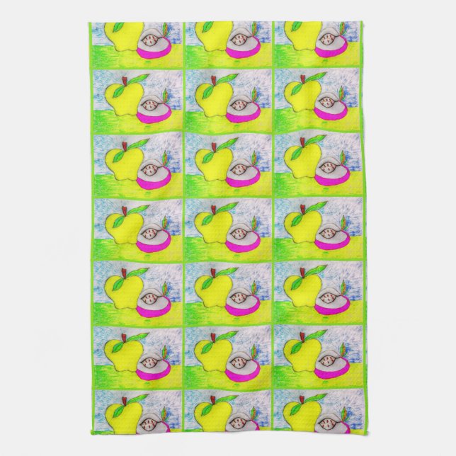 Pop Art Apple Kitchen Towel Kökshandduk (Vertikal)