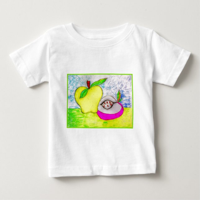 Pop Art Apples Infant Organic Creeper T Shirt (Framsida)