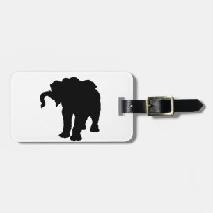 Pop Art Baby Elephant Silhouette Bagagebricka