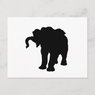 Pop Art Baby Elephant Silhouette Vykort