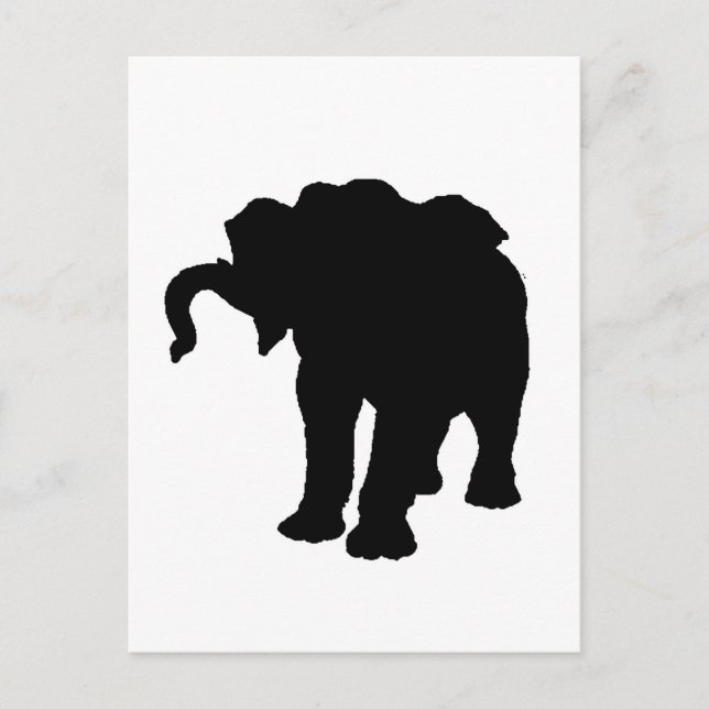 Pop Art Baby Elephant Silhouette Vykort (Framsida)
