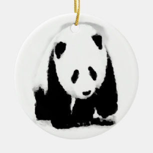 Pop Art Baby Panda Julgransprydnad Keramik