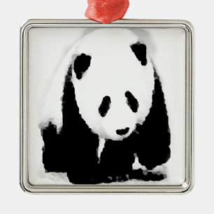 Pop Art Baby Panda Julgransprydnad Metall