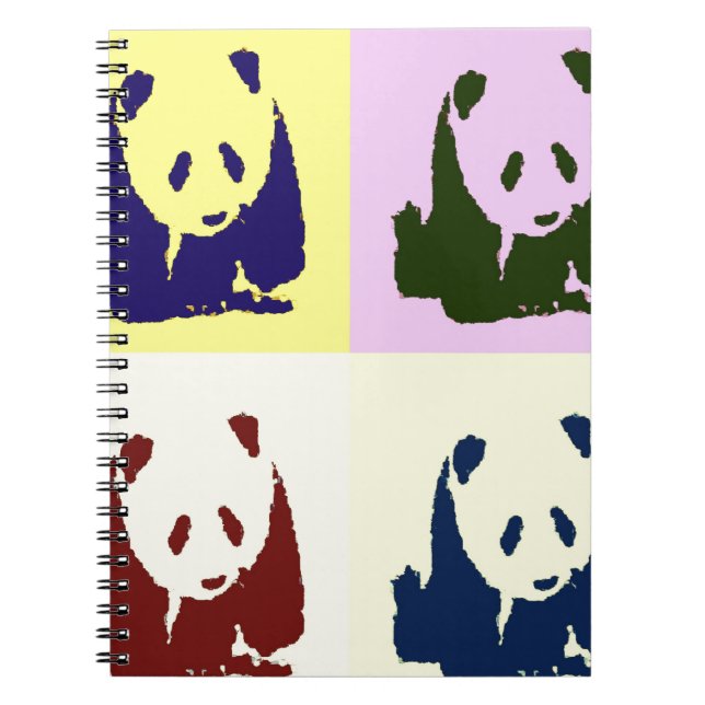 Pop Art Baby Pandas Anteckningsbok (Framsidan)