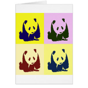 Pop Art Baby Pandas Hälsningskort