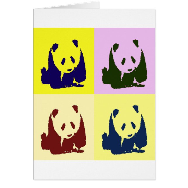 Pop Art Baby Pandas Hälsningskort (Framsidan)