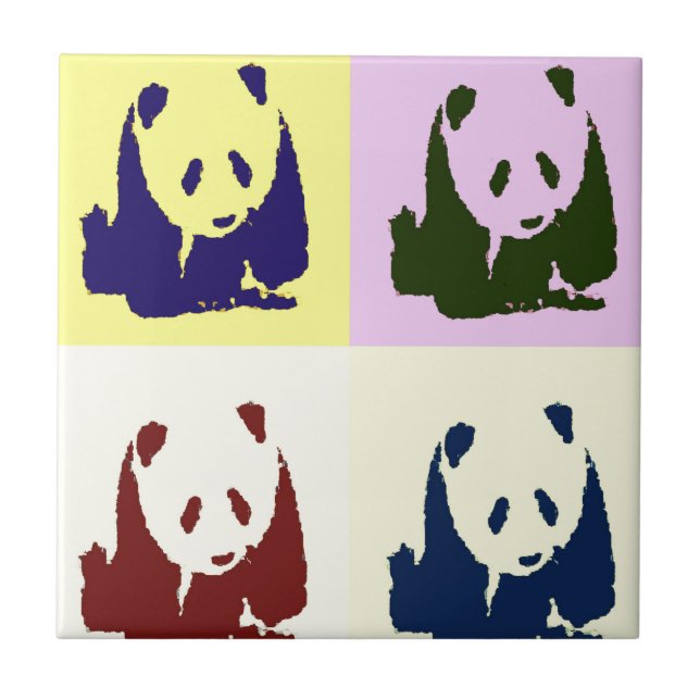 Pop Art Baby Pandas Kakelplatta (Framsidan)