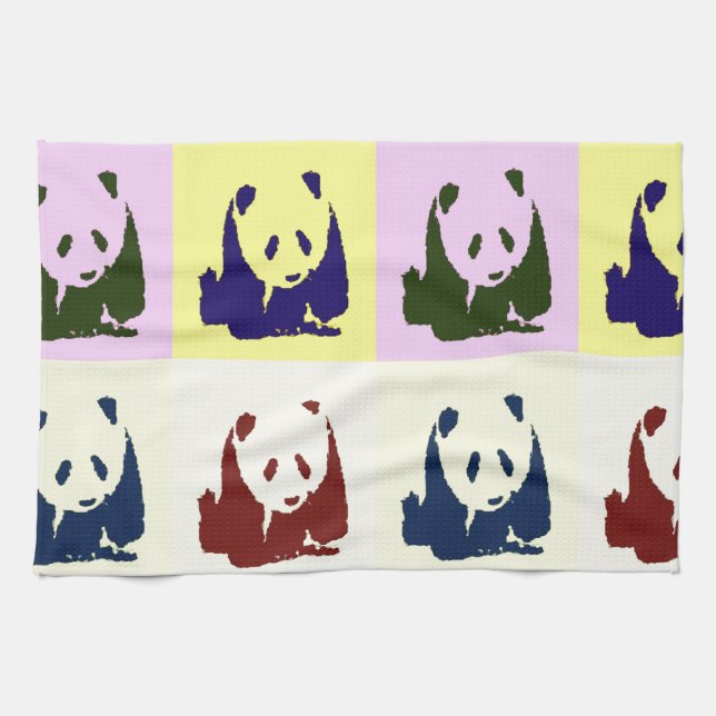 Pop Art Baby Pandas Kökshandduk (Horisontell)