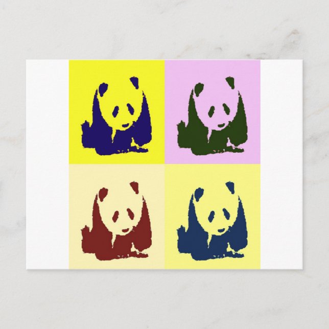 Pop Art Baby Pandas Vykort (Framsida)