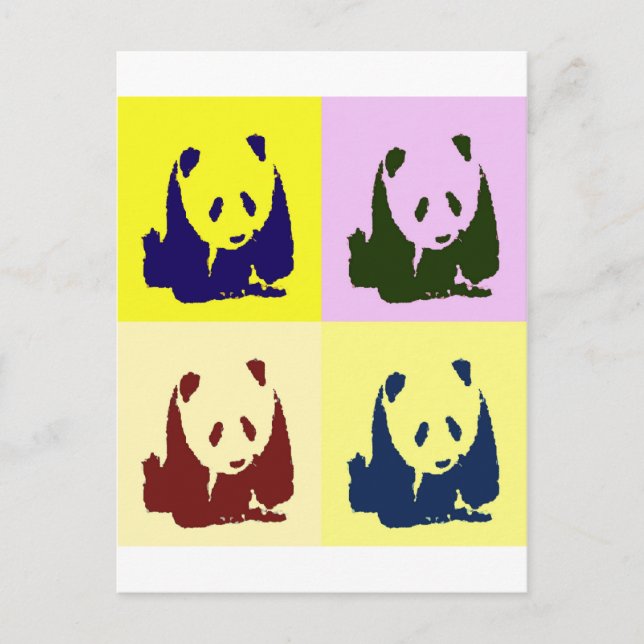 Pop Art Baby Pandas Vykort (Framsida)