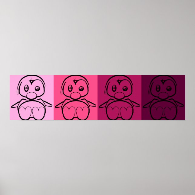 Pop Art Baby Tux Poster (Framsidan)