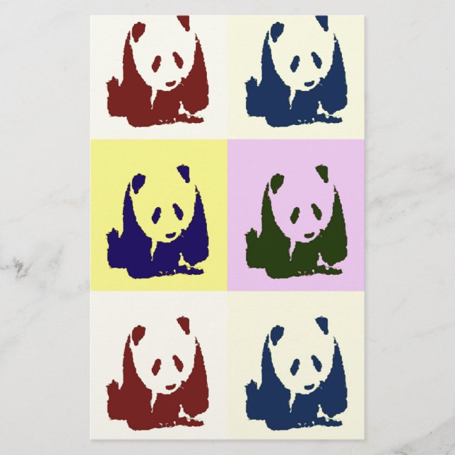 Pop Art Babybjörnar Brevpapper (Framsida)