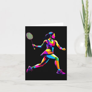 Pop Art Badminton Player Shuttle Women Badmintoner Kort