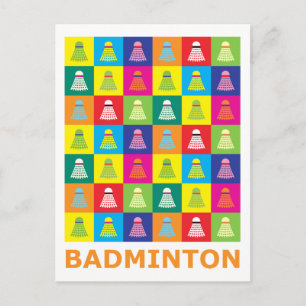 Pop Art Badminton Vykort