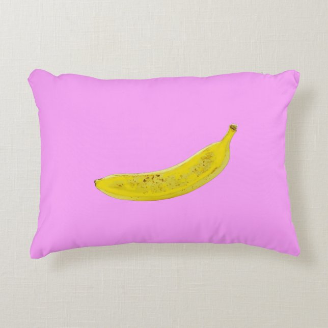 Pop Art Banana i gult Prydnadskudde (Framsidan)