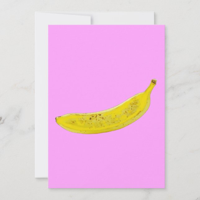 Pop Art Banana Rosa Bakgrund Inbjudningar (Framsida)
