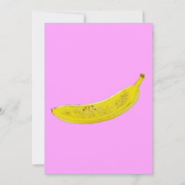 Pop Art Banana Rosa Bakgrund Inbjudningar