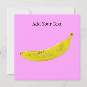 Pop Art Banana Rosa Bakgrund Personlig Julkort