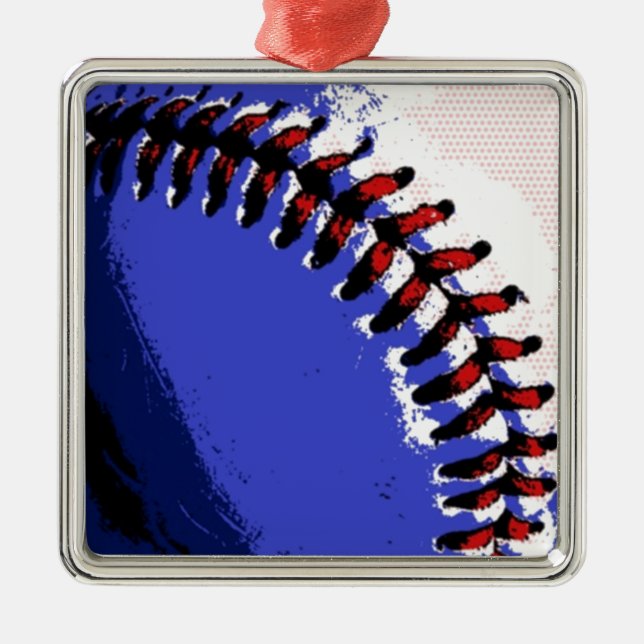 Pop Art Baseball Julgransprydnad Metall (Framsidan)