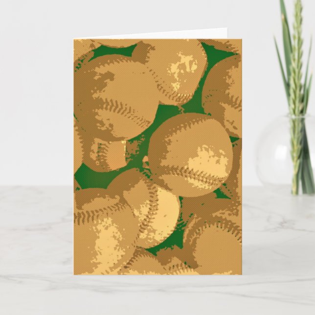 Pop Art Baseball Kort (Framsida)