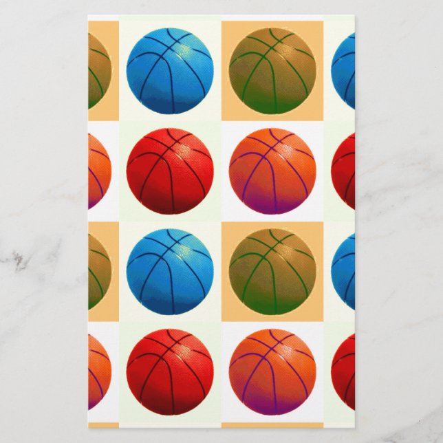 Pop Art Basketball Brevpapper (Framsida)