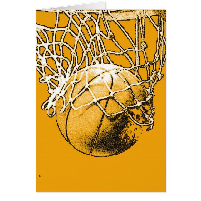 Pop Art Basketball Hälsningskort (Framsidan)