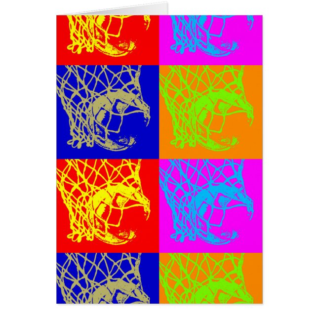 Pop Art Basketball Hälsningskort (Framsidan)