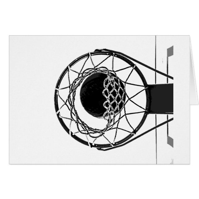 Pop Art Basketball Hälsningskort (Framsidan Horizontal)