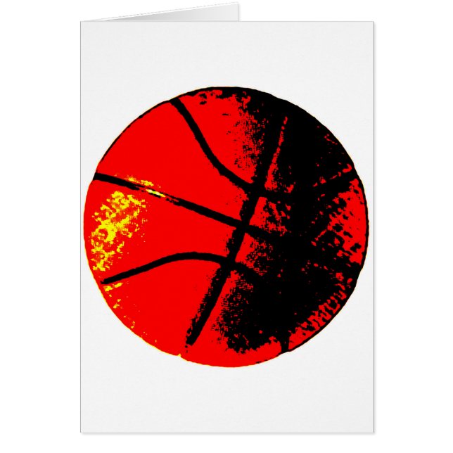 Pop Art Basketball Hälsningskort (Framsidan)