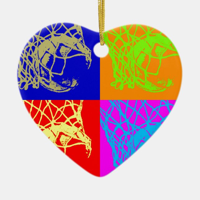 Pop Art Basketball Julgransprydnad Keramik (Framsidan)