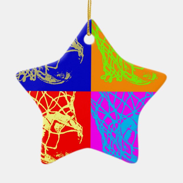 Pop Art Basketball Julgransprydnad Keramik (Framsidan)