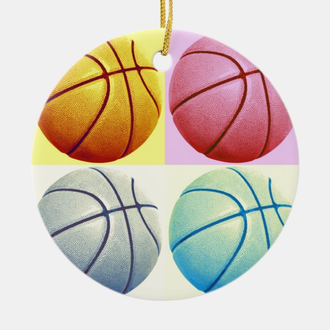 Pop Art Basketball Julgransprydnad Keramik (Framsidan)
