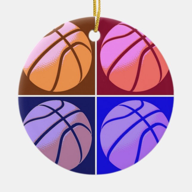 Pop Art Basketball Julgransprydnad Keramik (Framsidan)