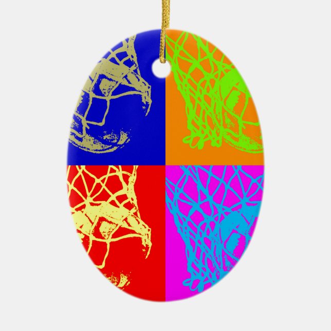 Pop Art Basketball Julgransprydnad Keramik (Framsidan)