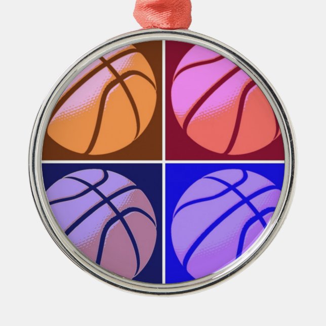 Pop Art Basketball Julgransprydnad Metall (Framsidan)