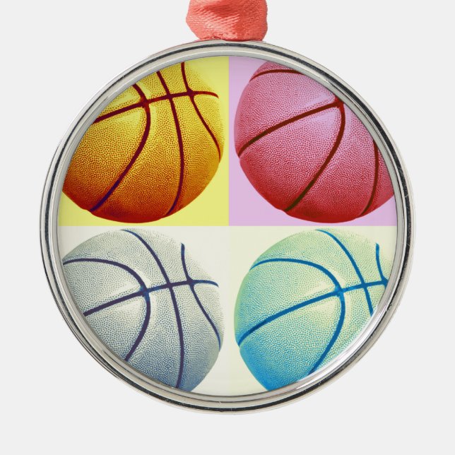 Pop Art Basketball Julgransprydnad Metall (Framsidan)