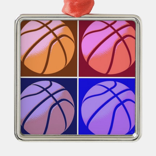 Pop Art Basketball Julgransprydnad Metall (Framsidan)