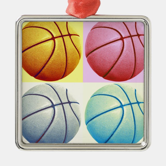 Pop Art Basketball Julgransprydnad Metall (Framsidan)