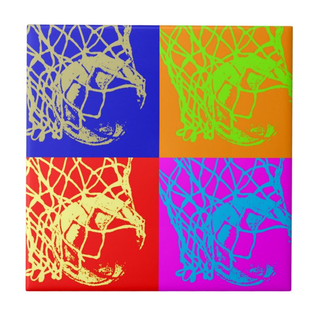 Pop Art Basketball Kakelplatta (Framsidan)